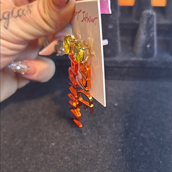 Betsey Johnson Pumpkin Spice Earrings - Yellow and Orange - Picture 3 of 5
